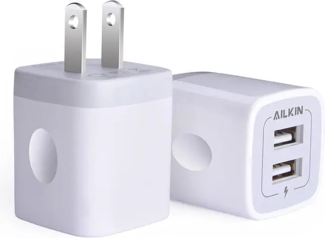 Main image of USB Wall Charger Charger Adapter 2-Pack 2.1A Dual Port Quick Plug Cube for iPhone 15 14 13 12 11 Pro Max 10 SE X XS Plus  Galaxy S23 S22 S21 Power Block Fast Charging Box Brick