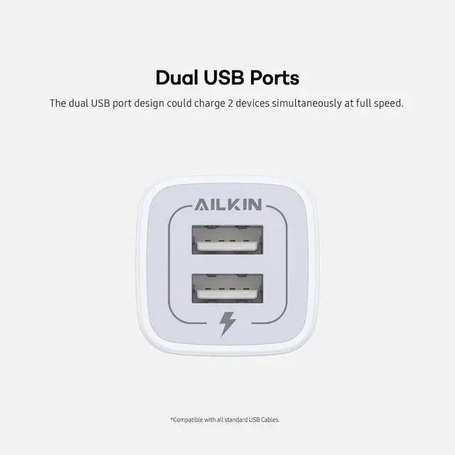 Alt view image 3 of 7 - USB Wall Charger Charger Adapter 2-Pack 2.1A Dual Port Quick Plug Cube for iPhone 15 14 13 12 11 Pro Max 10 SE X XS Plus  Galaxy S23 S22 S21 Power Block Fast Charging Box Brick