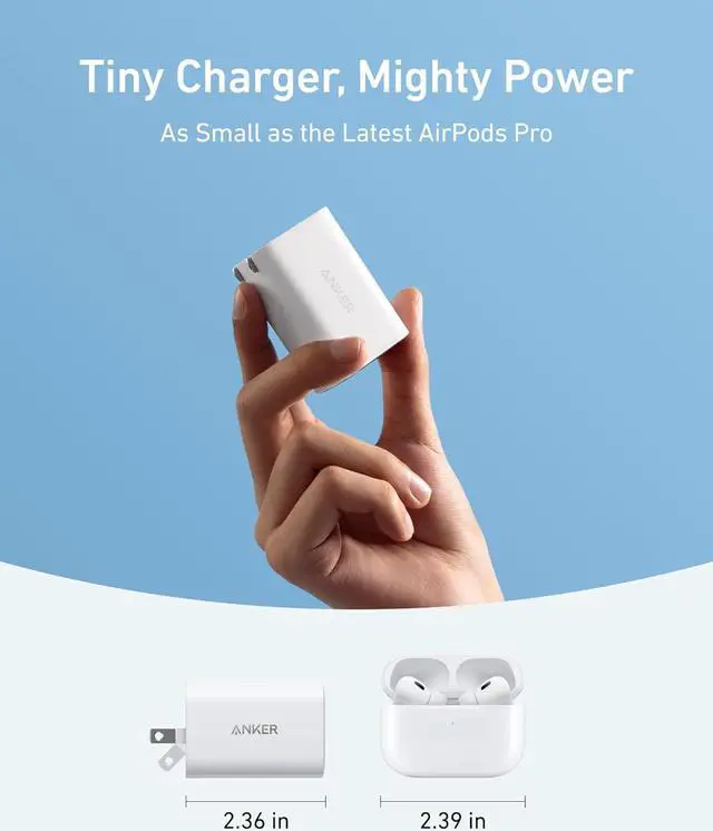 Alt view image 3 of 6 - Nano Charger 100W Foldable Type C Charger for iPhone Series and All USB C Devices 6FT USB-C Cable Included Compatible with MagSafe