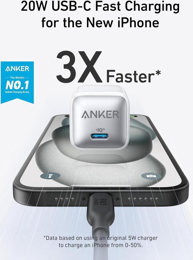 Alt view image 2 of 6 - USB C Charger Block 20W 511 Charger (Nano Pro) PIQ 3.0 Compact Fast Charger for iPhone 16/16 Plus/16 Pro/16 Pro Max 15/14/13 Series Galaxy Pixel 4/3 iPad (Cable Not Included)