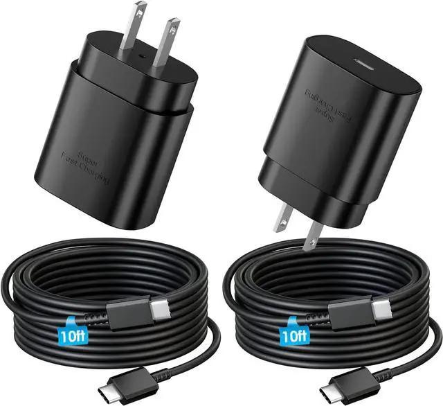 Main image of Super Fast Charger Type C 25W PD USB C Wall Charger Fast Charging with 10FT Long Type C Charger Cable for  Galaxy S24 Ultra/S24/S24+/S23 Ultra/S23/S22 Ultra/S22/S21 Ultra/S20 Ultra/Note 20