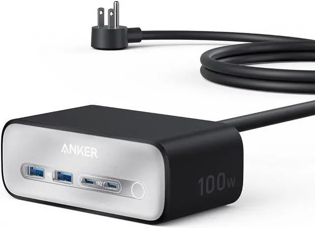 Main image of Nano Charging Station(100W Max) 7-in-1 USB C Power Strip for iPhone 16/15/14 and MacBook Air/Pro 5ft Thin Cord 3AC 2USB A 2USB C Power Delivery Desktop Accessory for Home&Office(Black)