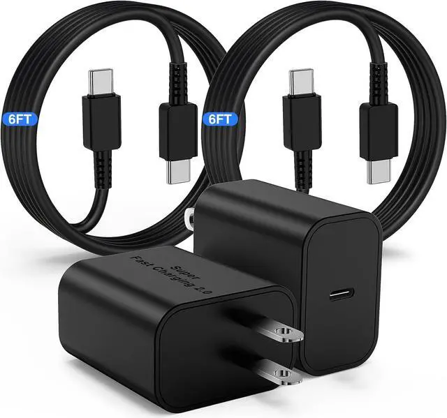 Main image of 45W USB-C Charger for  Charger Super Fast Charging Type C Charging Block &6FT USBC Android Phone Cable Cord 2Pack for Galaxy S25 Ultra/S25 S24 S23 S22 S21 S20 S10 Ultra/Plus Galaxy Tab S9 S8
