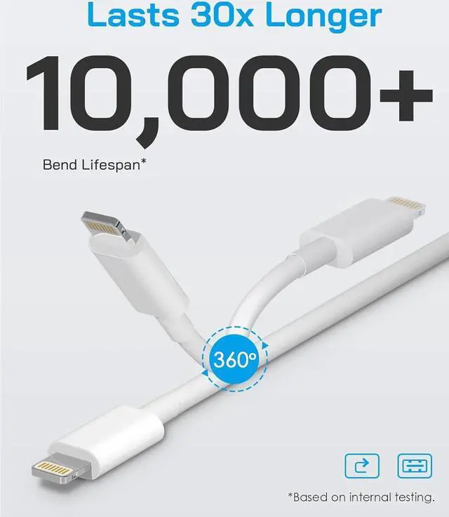 Alt view image 3 of 7 - i Phone Lightning Charger[MFi Certified] Phone Charger USB with Charging Cord 6 ft i Phone Charger Cable for i Phone 14 13 12 11 Pro/Pro Max/SE 2022/8/7/XS/XR/X/i Pad (4- Pack)