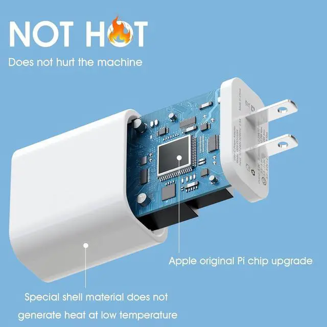 Alt view image 2 of 7 - 4Pack USB C Charger Block, iGENJUN 20W for Phone Fast Charger Wall Charger with PD 3.0, Compact Type C Power Adapter for Phone 17/16/15/14, Galaxy, Pixel, AirPods Pro (Arctic White)