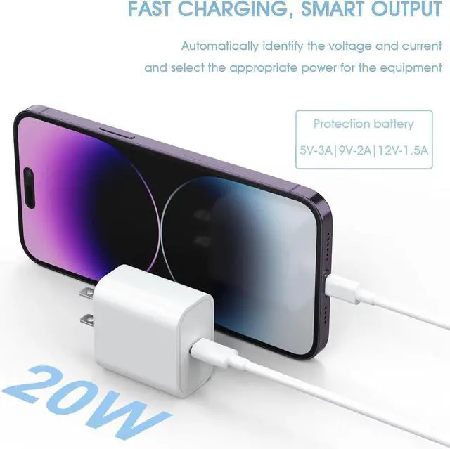 Alt view image 3 of 7 - 4Pack USB C Charger Block, iGENJUN 20W for Phone Fast Charger Wall Charger with PD 3.0, Compact Type C Power Adapter for Phone 17/16/15/14, Galaxy, Pixel, AirPods Pro (Arctic White)