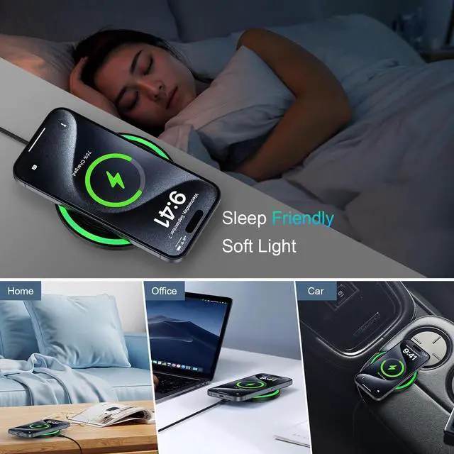 Alt view image 5 of 7 - Wireless Charger Fast Charging Pad for  Galaxy S24 Plus/S25 Ultra/Z Fold 6/Flip 6/5/S24 Ultra/S23/S22/S21/S20/S10 2Pack 15W Wireless Android Charger Fast Charger Station for Pixel 9/8 Pro/8a/7