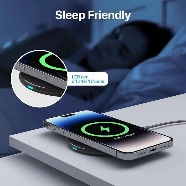 Alt view image 7 of 7 - Wireless Charger 30W 30W Fast Wireless Charging Pad For iPhone 15 14 13 12 11 X 8  Wireless Charger For Galaxy S24/S23/S22/S21/S20/S10/S9/S8/Note20/10/9/8 Air Pods/Galaxy Buds Pixel/LG G8 7