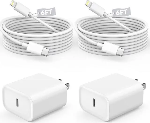 Main image of Fast Charger iPhone,iPhone Charger Fast Charging 2Pack USB C Wall Charger Block Fast iPhone Charger 6FT Type-C USB C to Lightning Cables Cord for iPhone 14/14Plus/13/12/11 Pro Max,Mini,8, iPad/AirPods