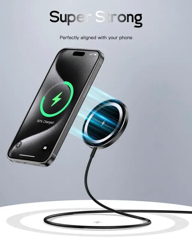 Alt view image 2 of 7 - for Mag-Safe Charger Magnetic Wireless Charger Made for iPhone 16/16 Pro/16 Pro Max/16 Plus/15/14/13/12 Series 15W Max Fast Mag Safe Charging Pad for  3 2 (Black)