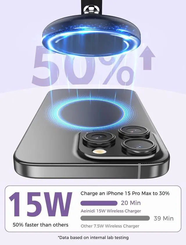 Alt view image 3 of 7 - 3 in 1 Wireless Charging Station for Multiple Devices Apple, 15W Fast Magnetic Mag-Safe Charger Stand for iPhone 16 15 14 13 12 Pro Max Plus Mini Apple Watch AirPods Pro 4 3 2, Black