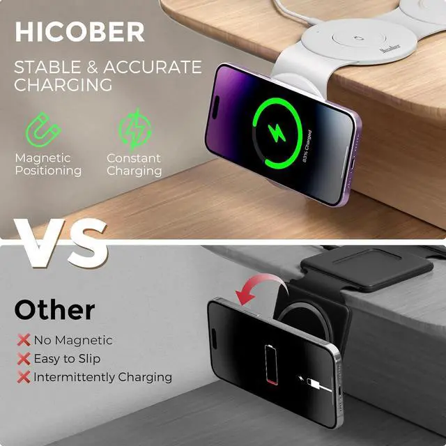 Alt view image 5 of 6 - 3 in 1 Wireless Charging Station for iPhone 15 Magnetic Foldable Travel Charger Station Stand 18W for iPhone 16 15 14 13 12 Pro/Max/Plus/ Watch All Series & Airpods