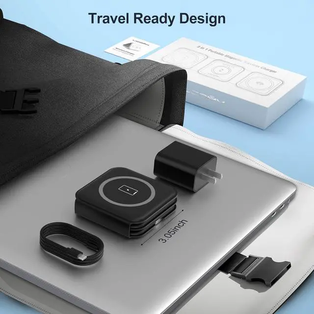 Alt view image 7 of 7 - 3 in 1 Charging Station for Multple Devices Foldable 3 in 1 Wireless Charger for Travel Nano Wireless Charging Station for iPhone16 15 14 13 12 Pro Max/Watch 10 9 8 7 6 5 4 3 Ultra/AirPod Pro