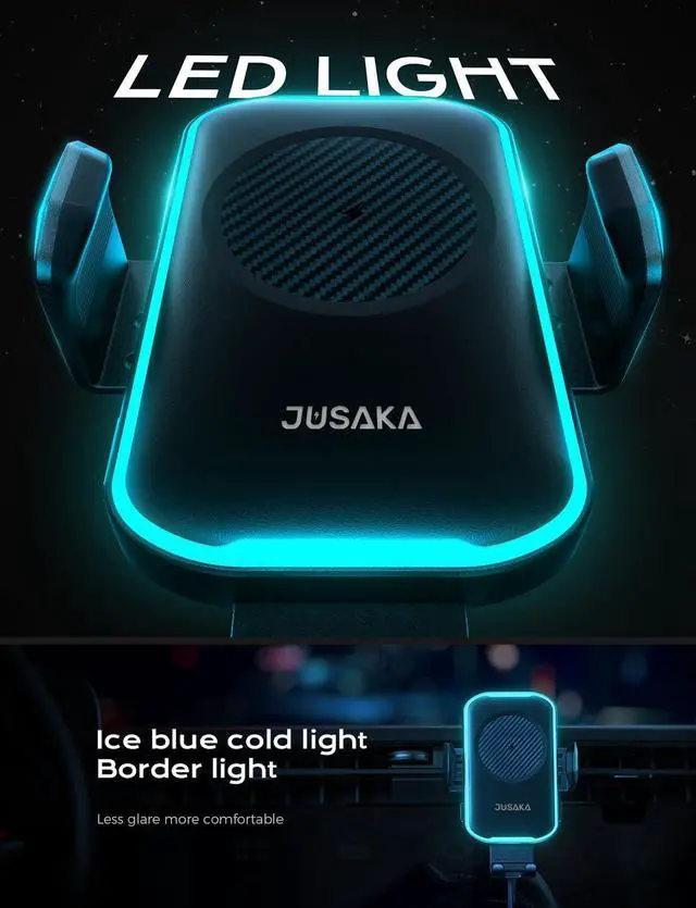 Alt view image 3 of 7 - Wireless Car Charger 15W Fast Charging Auto Clamping Car Phone Holder Mount [Vent Clip+Suction Cup] Car Phone Mount Accessories Compatible with iPhone 16/15/14/13 for  Galaxy Series