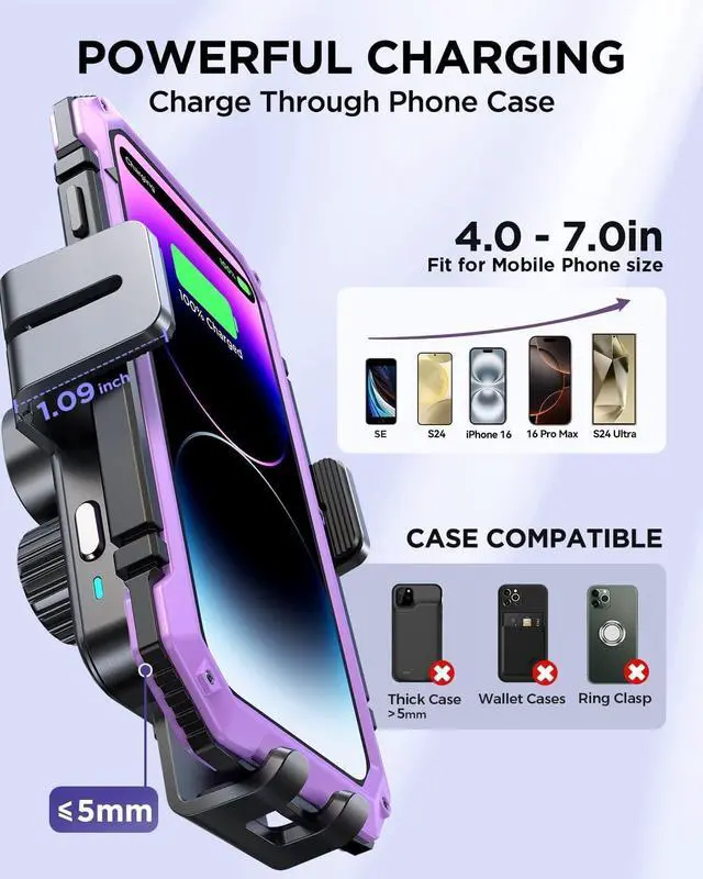 Alt view image 6 of 7 - JOYROOM Wireless Car Charger,15W Qi Fast Charging Car Charger Phone Holder Mount, Auto-Clamping Alignment Windshield Dashboard Air Vent Cell Phone Holder for iPhone 16 Pro Max/15 Pro,Samsung S24/S23