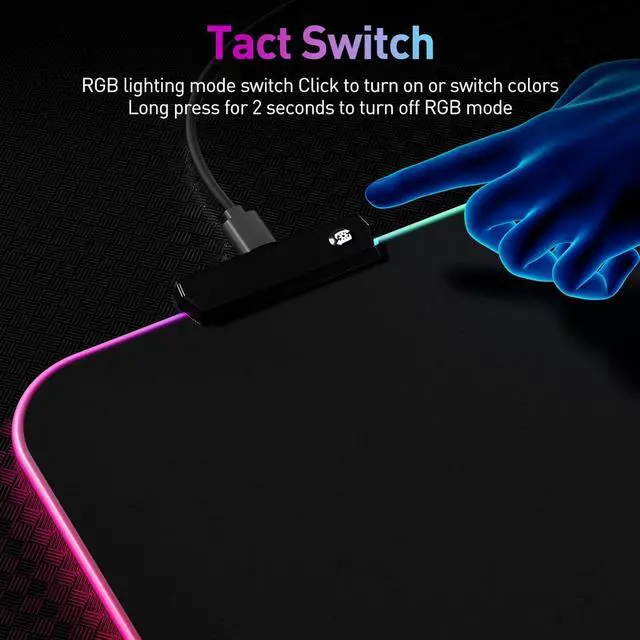 Alt view image 3 of 6 - RGB Mousepad Led Mouse Pad Large Mouse Pad Led and Big Mouse mat