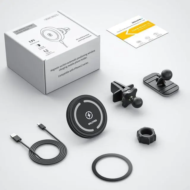 Alt view image 7 of 7 - MagSafe Car Mount Charger iPhone Wireless Car Charger Stick on Dashboard Magnetic Phone Holder Mount for iPhone 16 Pro Plus Max 15 14 13 12 Series 15W Fast Charging Aluminum Shell