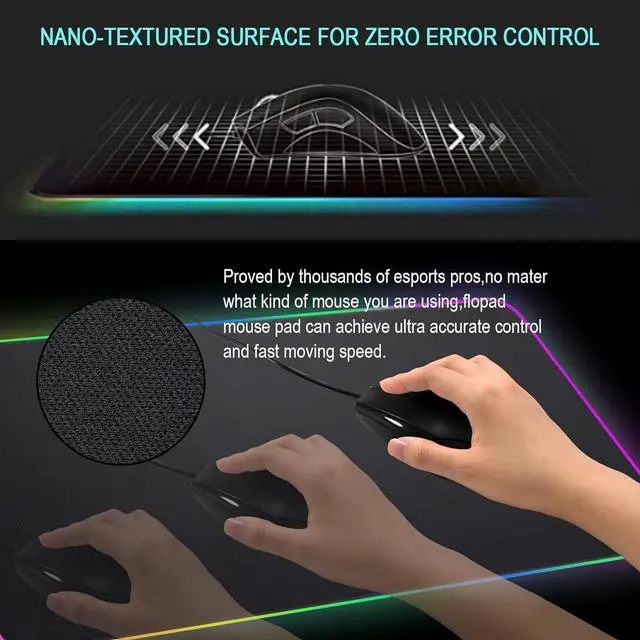 Alt view image 5 of 6 - RGB Mousepad Led Mouse Pad Large Mouse Pad Led and Big Mouse mat