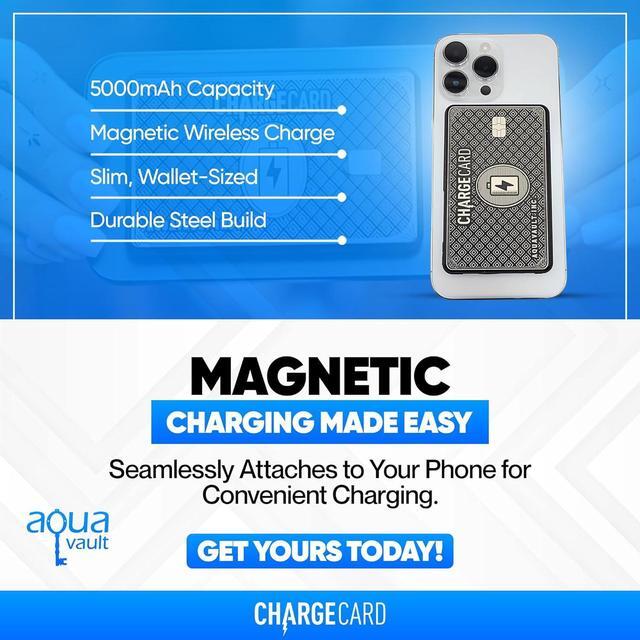 Alt view image 4 of 7 - Ultra Thin Wireless Phone Charger. Portable Magnetic Power Bank that Fits in Your Wallet. 5000mAh & 20W Fast Charge. Works with Iphone 12-15 and other Phones with Magnetic Charging Tech. ChargeCard