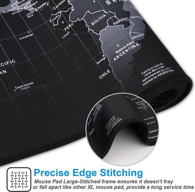 Alt view image 5 of 7 - 31.5x11.8 Inch Non-Slip Long Extended Large Gaming Mouse Pad with Stitched Edges XL Laptops Keyboard Mouse Mat (Black Gun)