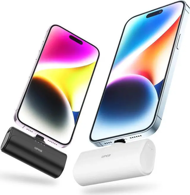 Main image of 2 Packs Portable Phone Charger for iPhone 5000mAh with Built in Cable, MFi Certified Mini Power Bank Cordless External Battery Pack Charger for iPhone Series 14/13/12/11/XR/X/SE/8/7/6 Pro Max
