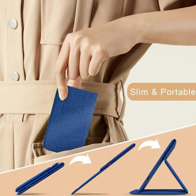 Alt view image 7 of 7 - Phone Holder Wireless Charger Foldable Phone Charger 15W Portable Fast Wireless Charging Stand Compatible with iPhone 15 14 13 12 Pro XS 8 Plus Galaxy S23 S22 S21 Note 20 etc (Blue)