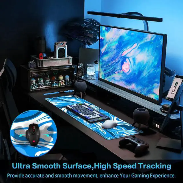 Alt view image 3 of 7 - Gaming Mouse Pad Fluid Pattern Mouse Pad 31.5x11.8inch Large Extended Computer Mouse Mat Keyboard Full Desk Mousepad for Gaming Office Home