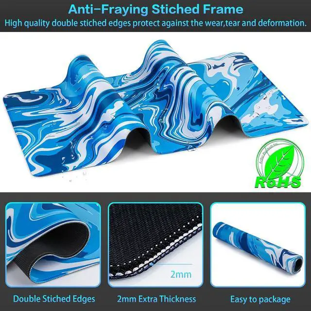 Alt view image 6 of 7 - Gaming Mouse Pad Fluid Pattern Mouse Pad 31.5x11.8inch Large Extended Computer Mouse Mat Keyboard Full Desk Mousepad for Gaming Office Home