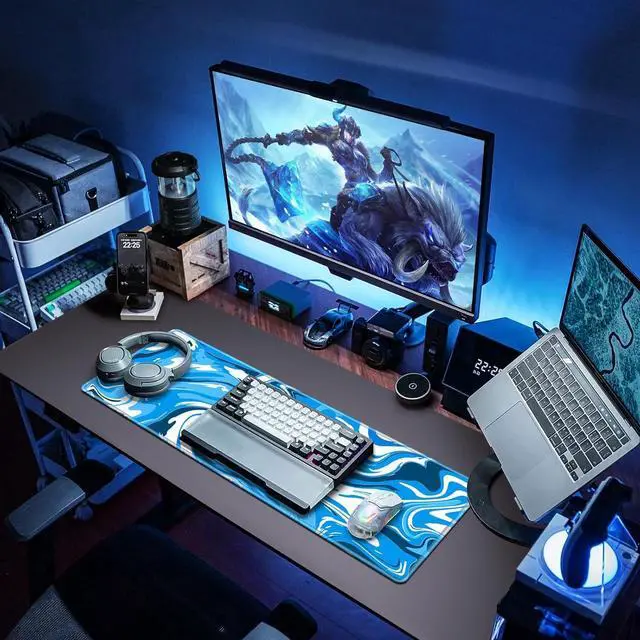 Alt view image 7 of 7 - Gaming Mouse Pad Fluid Pattern Mouse Pad 31.5x11.8inch Large Extended Computer Mouse Mat Keyboard Full Desk Mousepad for Gaming Office Home