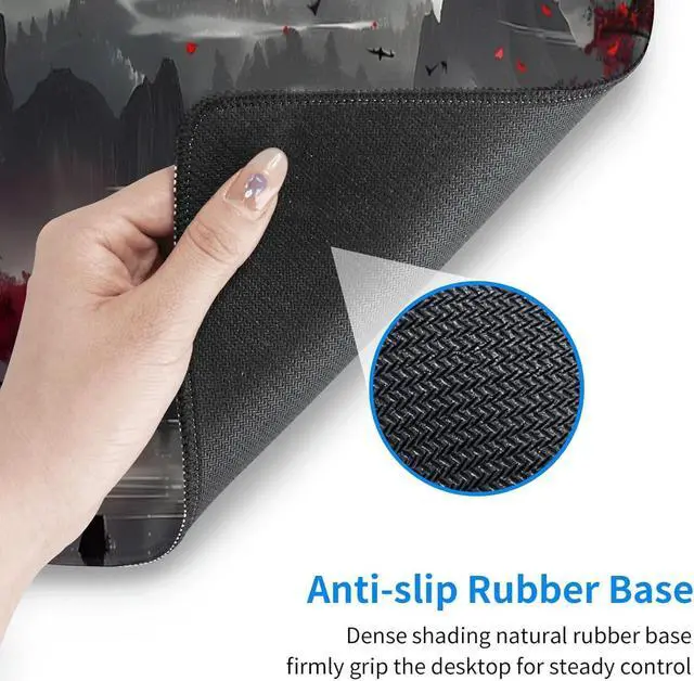 Alt view image 5 of 7 - Extended Gaming Mouse Pad Large Desk Mat XL Anime Mouse Pad Waterproof with Stitched Edges Non-Slip Desktop Pad for Home and Office Level Up Your 31.5x11.8 Inch (Night Lake)