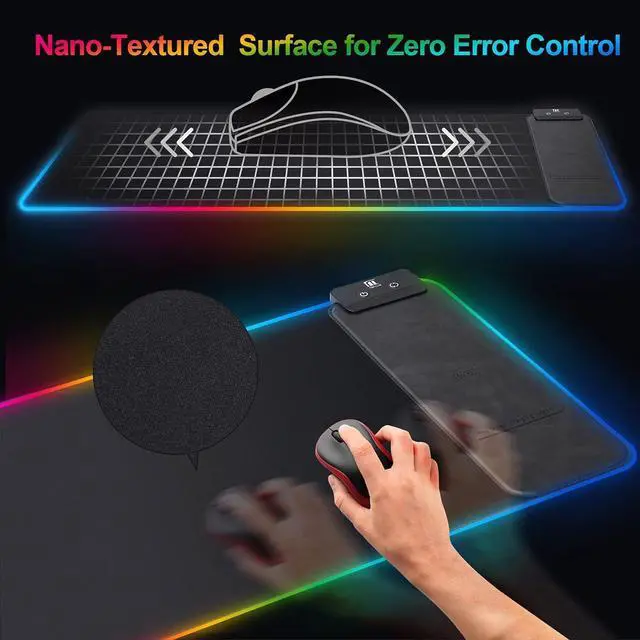 Alt view image 3 of 7 - Large Mouse Pad Full Desk XXL Extended Gaming Mouse Pad 35 X 15 Waterproof Desk Mat with Stitched Edges Non-Slip Laptop Computer Keyboard Mousepad for Office and Home Marble Design