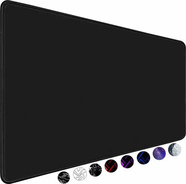Main image of Large Mouse Pad Gaming Mouse Pad Long Mouse Pads Waterproof Extra Large Big Mouse Pad with Stitched Edge XXL Non-Slip Black Computer Mousepad Desk Mat for Gamer Office & Home Black