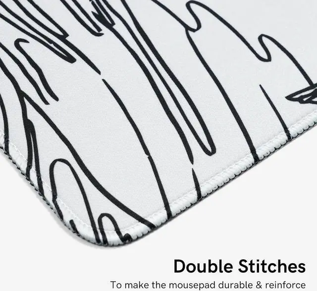 Alt view image 3 of 7 - Large Gaming Mouse Pad for Desk Kanagawa XXL Mouse Pad 35.4x15.7 Inch Waterproof Desk Pad Non-Slip Rubber Base Mice Pad Keyboard Pad Computer Mat White Mouse pad