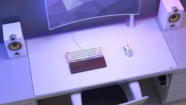 Alt view image 7 of 7 - 3XL Extended Gaming Mouse Mat/Pad - Large Wide (3XL Extended) White Cloth Mousepad Stitched Edges | 24x48 (GW-3XL)