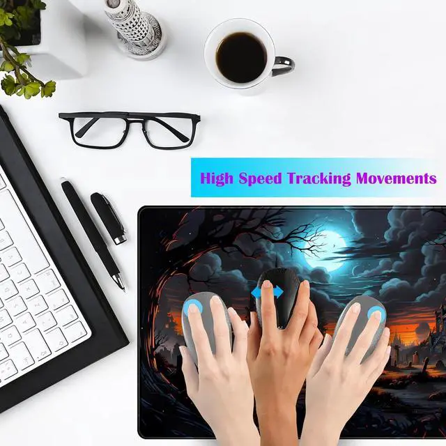 Alt view image 3 of 7 - Dark Fantasy Castle Desk Mat Extended Desk Pad Gaming Mouse Pad XXL Large Computer Laptop Keyboard Mat Wireless Mouse Mat Office Desk Decor Mousepad Deskmat with Stitched Edges Matt 31.5x15.7 in