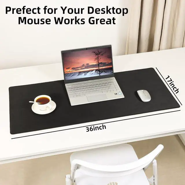 Alt view image 2 of 7 - Large Mouse Pad 36x17 in Gaming Mouse Mat Waterproof and Non-Slip Desktop Pad for Computer Keyboard Black XL
