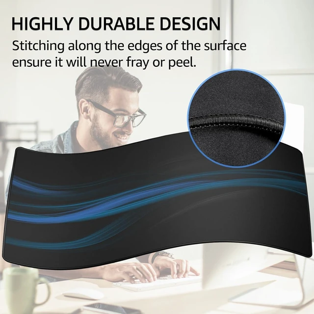 Alt view image 3 of 6 - Large Gaming Mouse Pad Desk Mat for Gamer 35.4 x 15.7 Black XXXL
