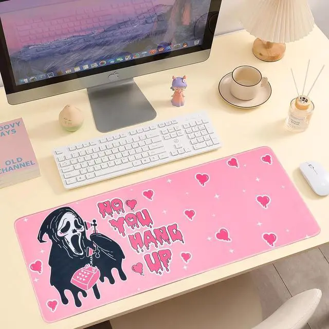 Alt view image 2 of 6 - Large Gaming Mouse Pad 31.5 x 11.8in Desk Mat for Office Mousepad Anti-Skid Rubber Base Soft Comfortable and Durable Desk Pad (Pink)