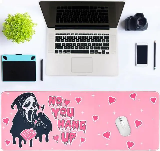 Alt view image 3 of 6 - Large Gaming Mouse Pad 31.5 x 11.8in Desk Mat for Office Mousepad Anti-Skid Rubber Base Soft Comfortable and Durable Desk Pad (Pink)