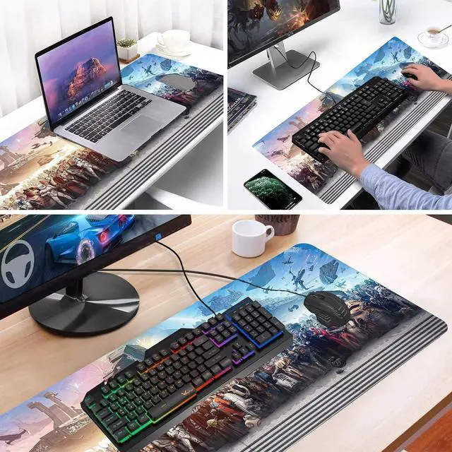 Alt view image 4 of 7 - XXL Large Gaming Mouse Pad The Chosen One Custom Desk Pad Mousepad with Anti-Slip Rubber Base Stitched Frame Mouse Mat Portable Desk Mat for Computer Keyboard Mice Laptop & PC 31.5X15.7 Inch
