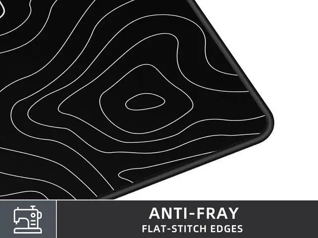 Alt view image 3 of 7 - Extra Large Gaming Mouse Pad with Black Topographic XXL Mousepad Big Mouse Mat Desk Pad Non Slip Keyboard Pad for Gaming Computer Laptop PC Office Desk Accessories