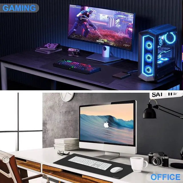 Alt view image 3 of 7 - Gaming Mouse Pad XXL - Boost Your Gaming Performance and Comfort Superfine Fiber Desktop Extended Large MousePads Waterproof Keyboard Desk Mat with Non-Slip Base - Black