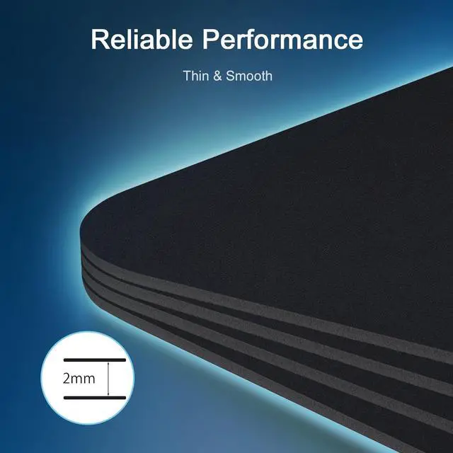 Alt view image 5 of 7 - Thin Mouse Pad 4 Pack Smooth Gaming Mouse Pads Non-Slip Rubber Base Laser & Optical Mousepad for Laptop Computer Office & Home Small Portable 11x8.6 in Black