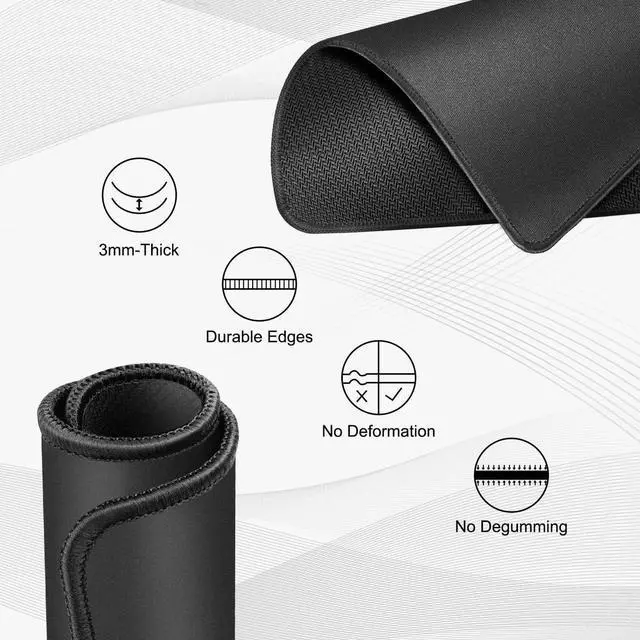 Alt view image 3 of 7 - 3 Pack Mouse Pad with Stitched Edge Comfortable Mouse Pads with Non-Slip Rubber Base Washable Mousepads Bulk with Comfortable Cloth Mouse Pads for Computers Laptop Mouse 10.2x8.3inch Black