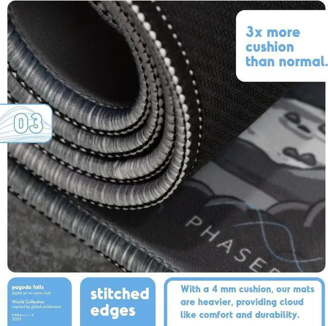 Alt view image 4 of 6 - Pagoda Falls Extended Gaming Mouse Pad - Non-Slip Desk Mat with Stitched Edges Smooth Micro-Fiber Computer Desk Pad Hand Washable Gaming Mousepad 24x14x0.16 (610x360x4mm)