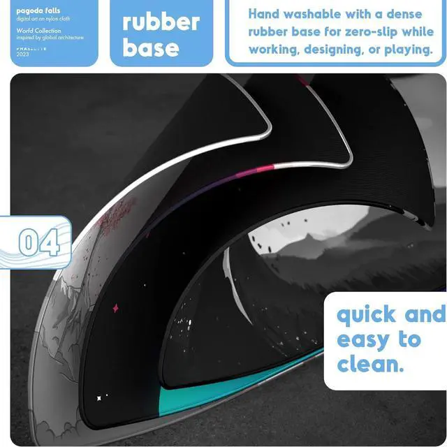 Alt view image 5 of 6 - Pagoda Falls Extended Gaming Mouse Pad - Non-Slip Desk Mat with Stitched Edges Smooth Micro-Fiber Computer Desk Pad Hand Washable Gaming Mousepad 24x14x0.16 (610x360x4mm)