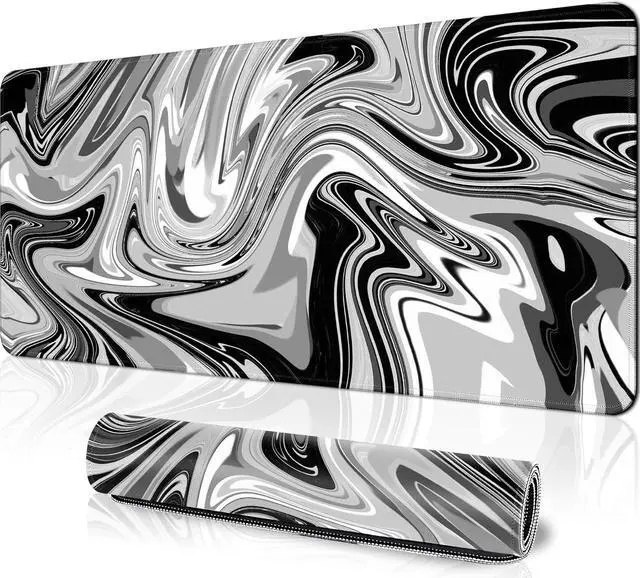 Main image of Fluid Pattern Marbled Design Large Gaming Mouse Pad for Desk Mouse Pad Gaming Desk Mat for Keyboard and Mouse 31.5x11.8in Mousepad with Stitched Edge Non-Slip Base Computer Keyboard Mouse Mat Desk Pad