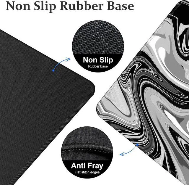 Alt view image 3 of 7 - Fluid Pattern Marbled Design Large Gaming Mouse Pad for Desk Mouse Pad Gaming Desk Mat for Keyboard and Mouse 31.5x11.8in Mousepad with Stitched Edge Non-Slip Base Computer Keyboard Mouse Mat Desk Pad