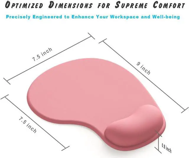 Alt view image 7 of 7 - Office Mousepad with Gel Wrist Support - Ergonomic Gaming Desktop Mouse Pad Wrist Rest - Design Gamepad Mat Rubber Base for Laptop Computer -Silicone Non-Slip Special-Textured Surface (01Pink)