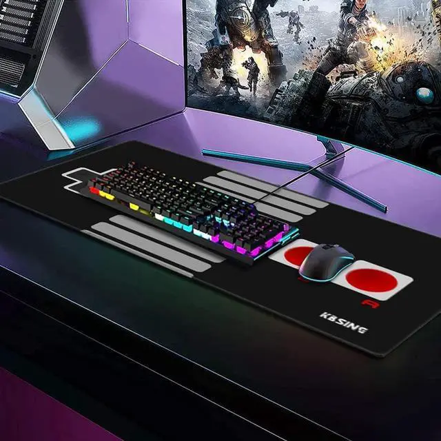 Alt view image 5 of 5 - Gaming Mouse Pad - Extended Keyboard Mouse Pad Mat Large PC Laptop Game Mouse Mat Huge Desk Pad with Stitched Edges Anti-Slip Rubber Base Mousepad 35.5x15.4x0.1 (MPX-02)